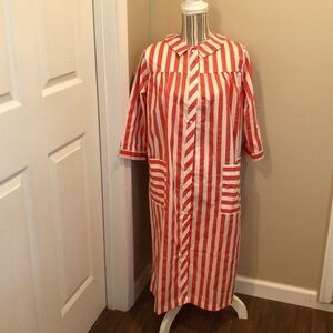 Vintage Carole Striped Housecoat Size Small